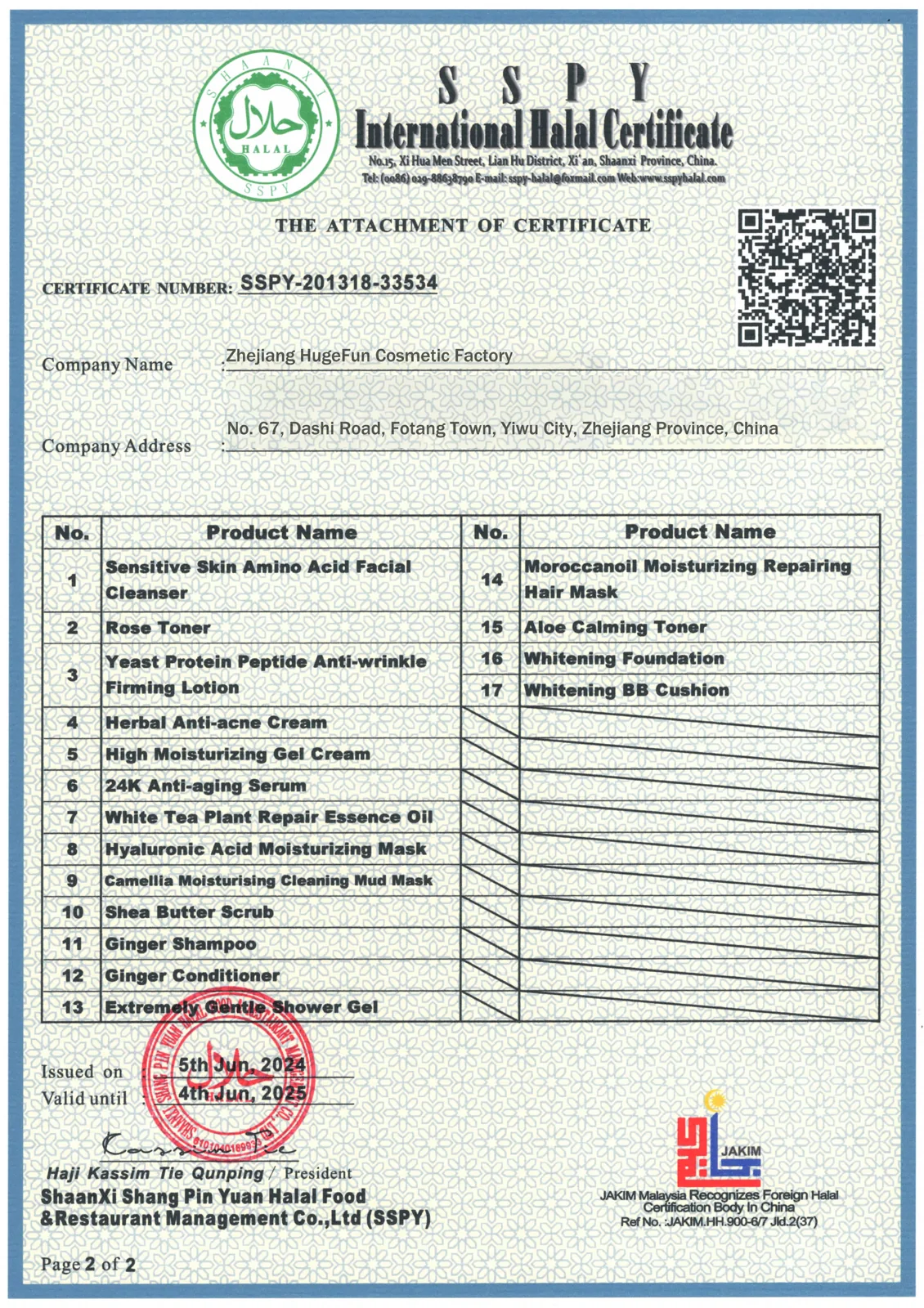 Halal Certificate - Product Scope